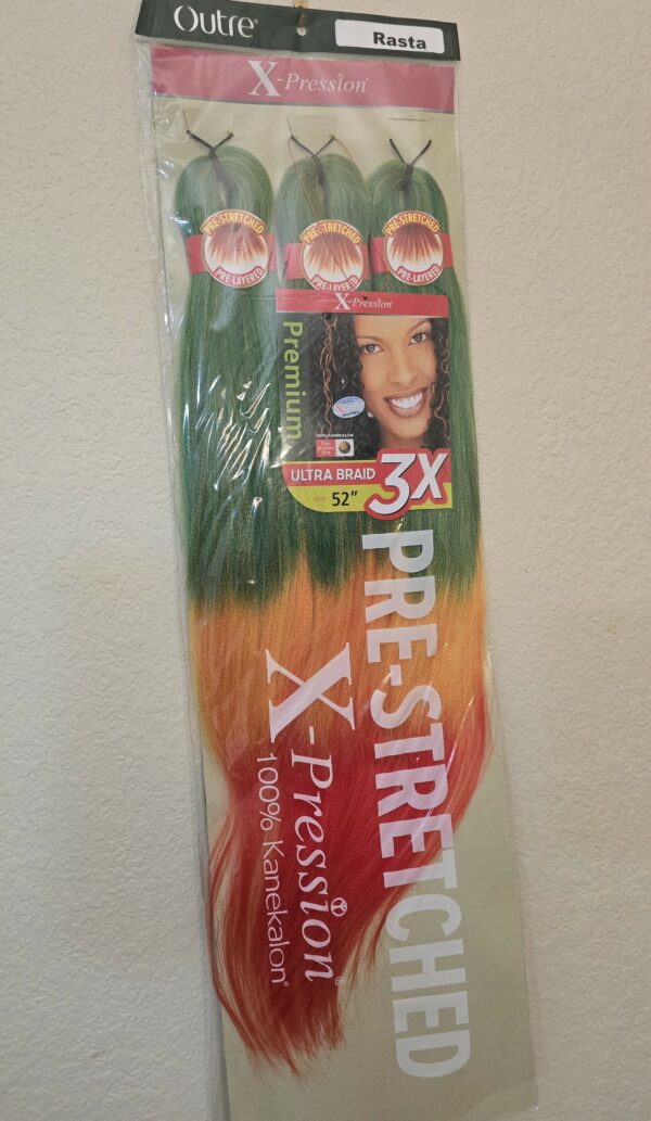 Color RASTA - X-pression Xpression Expression - Outre 3X Xpression Pre-Stretched Braiding Hair 52" - Image 2